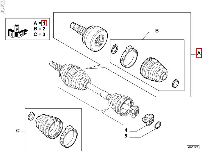 FIAT GROUP - CV JOINT KIT - 46308816