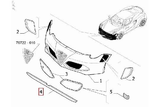 FIAT GROUP - ALFA ROMEO 4C, STRIP ONDER VOORBUMPER ORIGINEEL - 50530102