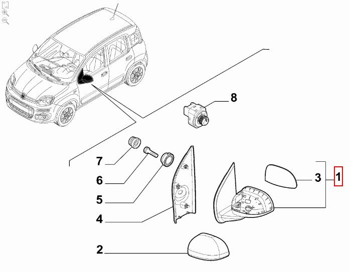 FIAT GROUP - REAR VIEW MIRROR - 735594379