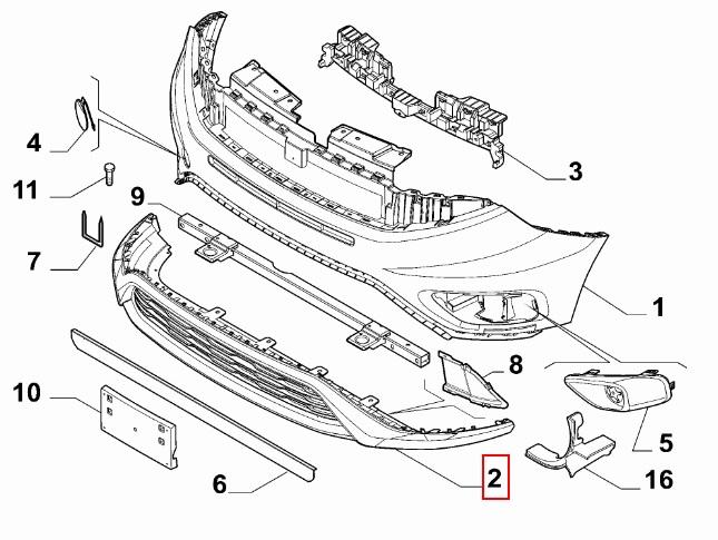 FIAT GROUP - FRONT BUMPER - 735615296