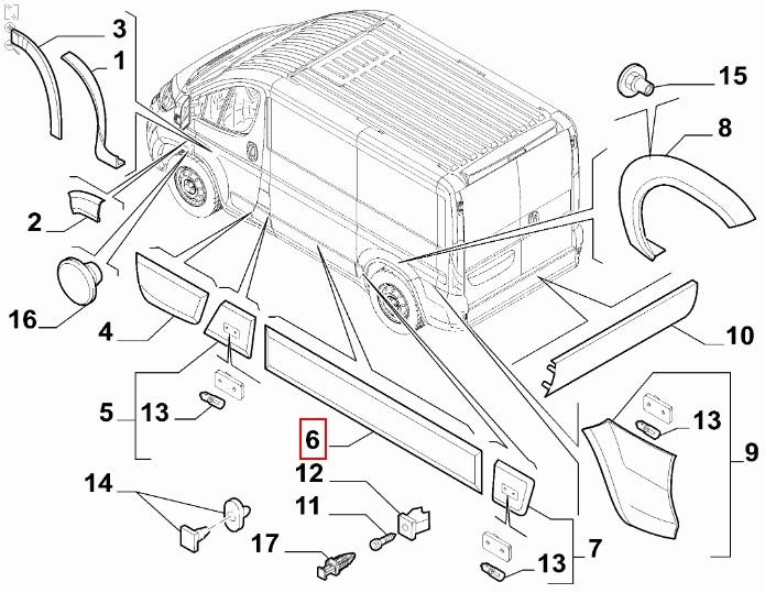 FIAT GROUP - 735785475 - Rechte Schiebetürschwelle