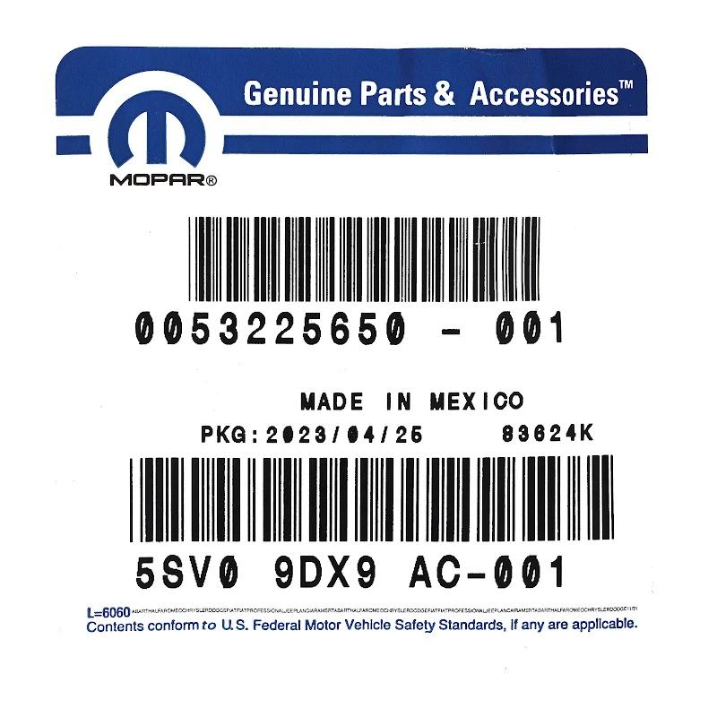 Front FIAT GROUP - PIECE D ACCOUPLEMENT DE CEINTURE - K5SV09DX9AC