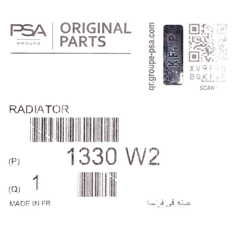 Front PSA - RADIATEUR N - 1330Y5