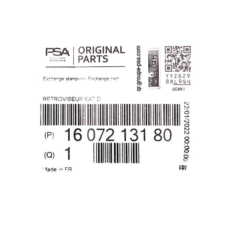 Front PSA - -2/16 spiegel R (elb. / verwarmd) - 1607213180 