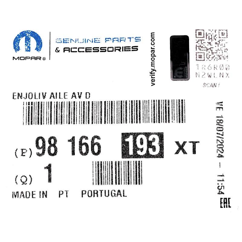 Front PSA - FRONT WING MOULDING - 98166193XT