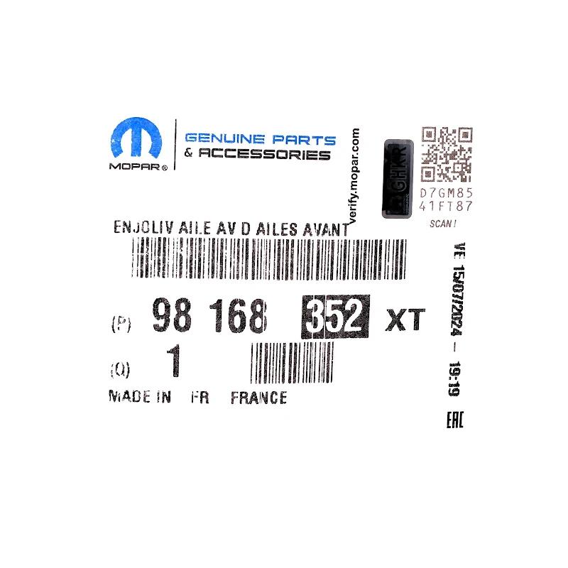 Front PSA - 98168352XT - ZIERLEISTE F KOTFLUEGEL VORN
