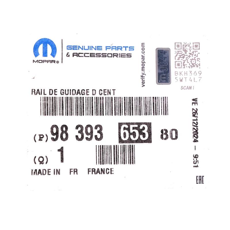Front PSA - rails schuifdeurgeleiding R midden - 9839365380