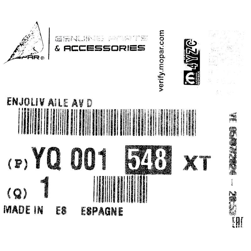 Front PSA - WING MOULDING RH - YQ001548XT