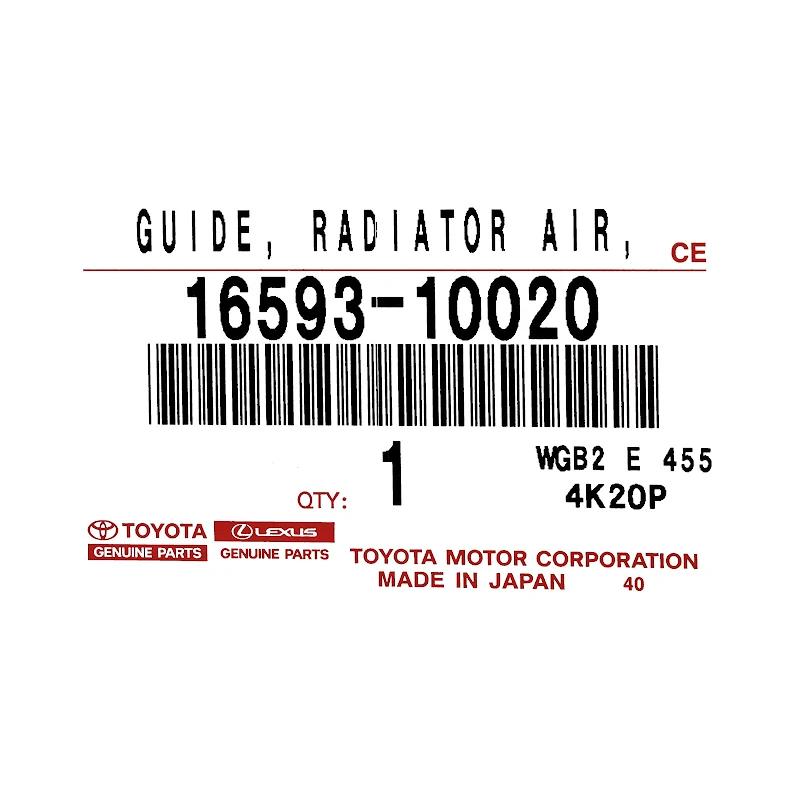 Front TOYOTA - 1659310020 - GUIDE, RADIATOR AIR,