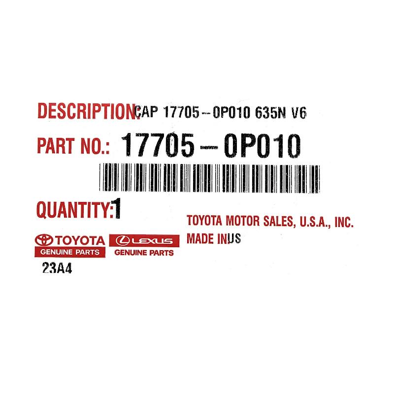 Front TOYOTA - LUCHTFILTERDEKSEL - 177050P010 