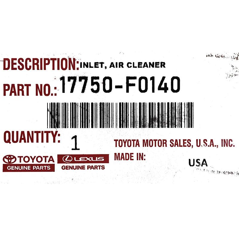 Front TOYOTA - INLET ASSY, AIR - 17750F0140