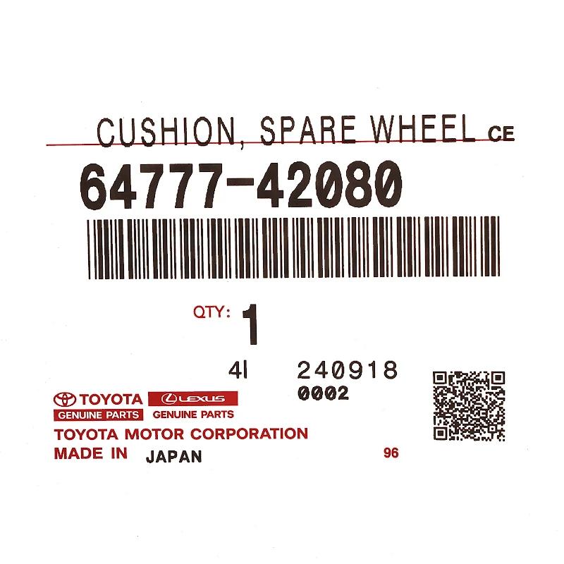 Front TOYOTA - CUSHION, SPARE WHEEL - 6477742080