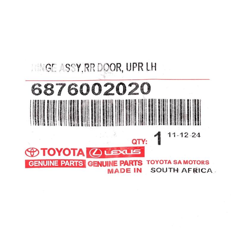 Front TOYOTA - SCHARNIER, ACHTERPORTIER - 6876002020