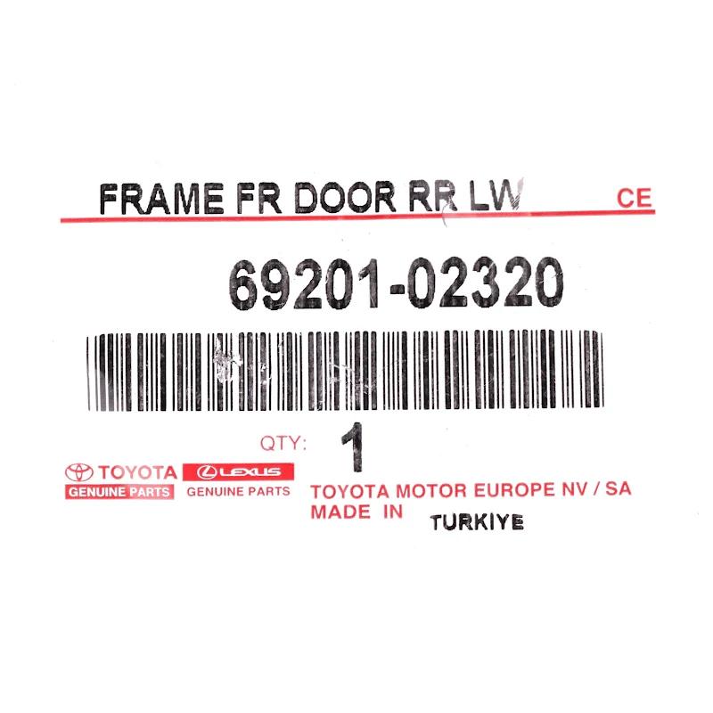 Front TOYOTA - FRAME SUB-ASSY, FR D - 6920102320