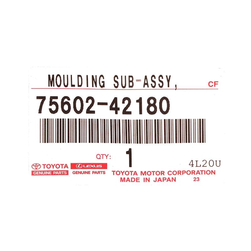 Front TOYOTA - MOULDING SUB-ASSY, - 7560242180
