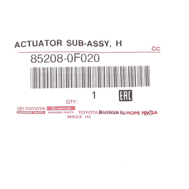 Front TOYOTA - ACTUATOR SUB-ASSY, H - 852080F020