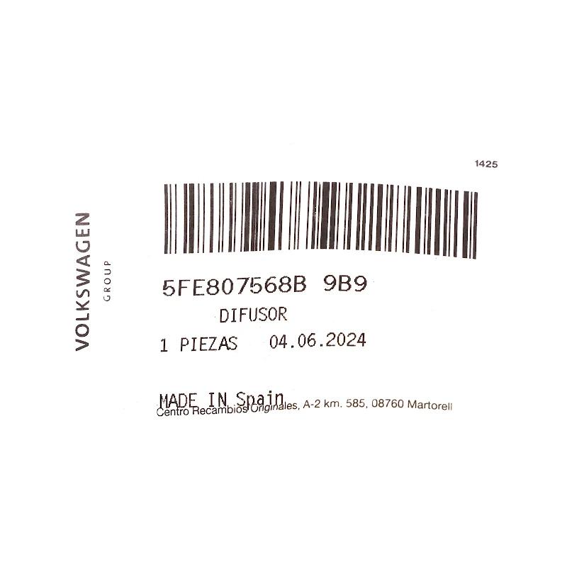Front VAG - DIFFUSOR - 5FE807568B9B9
