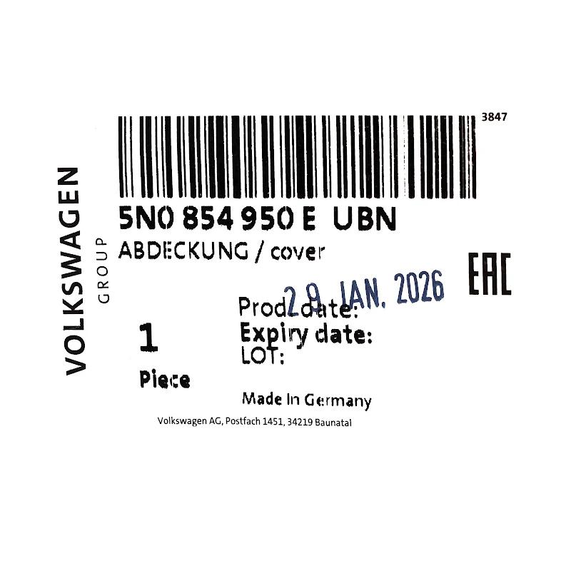Front VAG - CACHE - 5N0854950EUBN