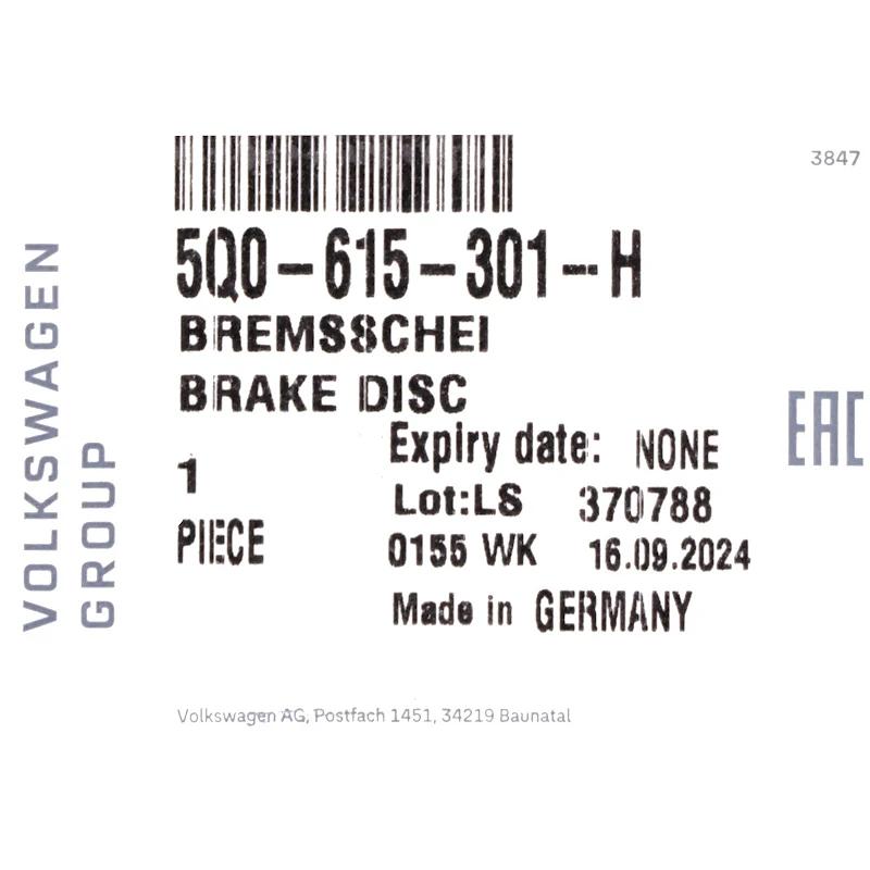Front VAG - BRAKE DISC - 5Q0615301H