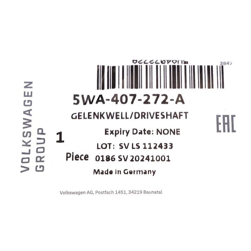 Front VAG - DRIVE SHAFT - 5WA407272A