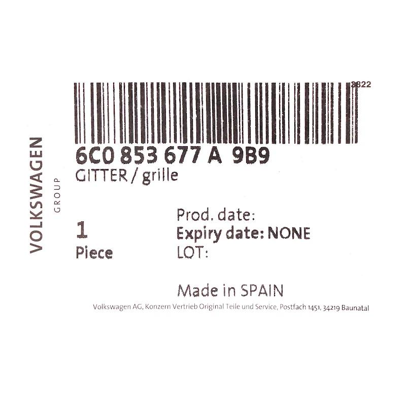 Front VAG - 6C0853677A9B9 - GITTER