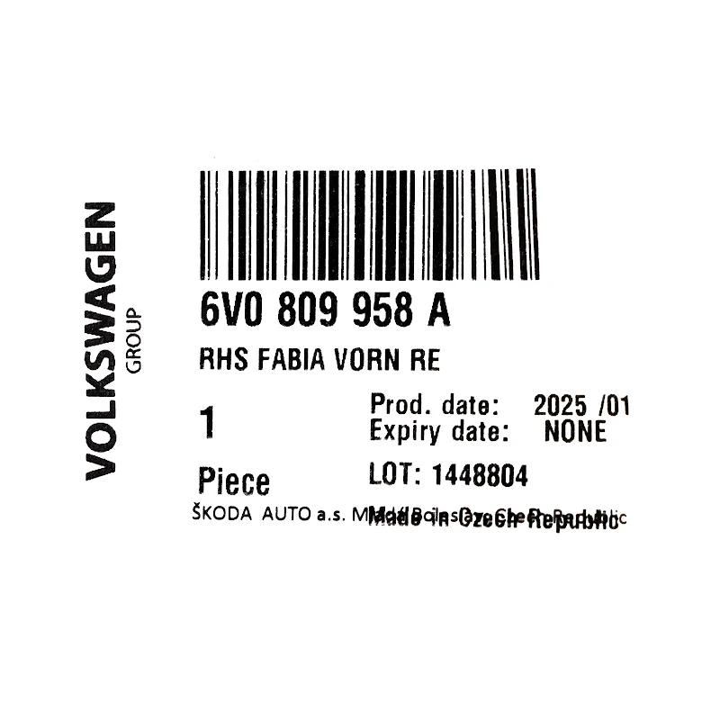 Front VAG - WIELKASTSCHAAL - 6V0809958A