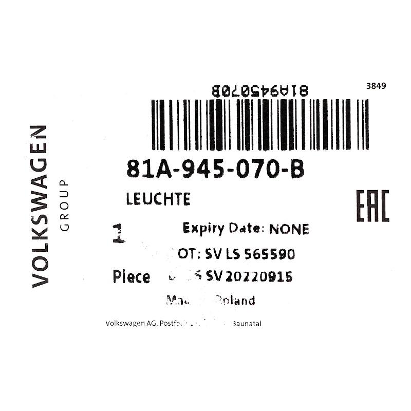 Front VAG - FEU ARRUERE - 81A945070B