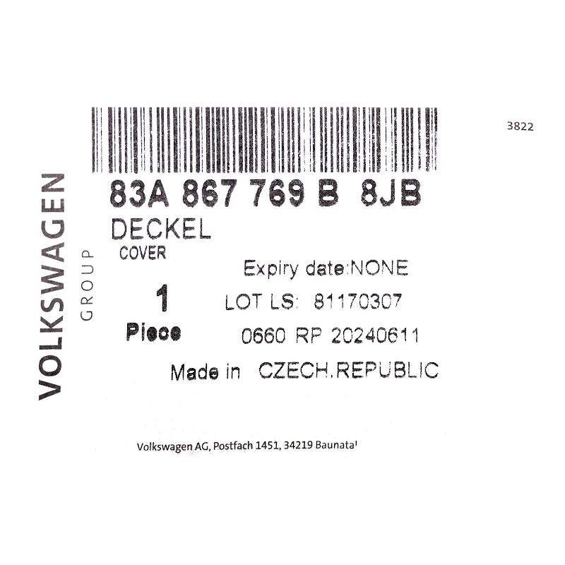 Front VAG - 83A867769B8JB - DECKEL