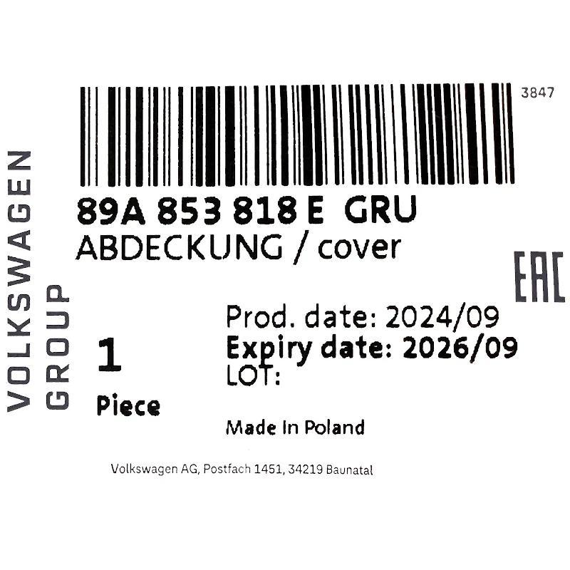 Front VAG - 89A853818EGRU - ABDECKUNG