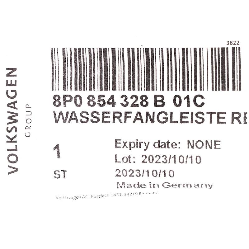 Front VAG - 8P0854328B01C - WASSERABWEISLEISTE