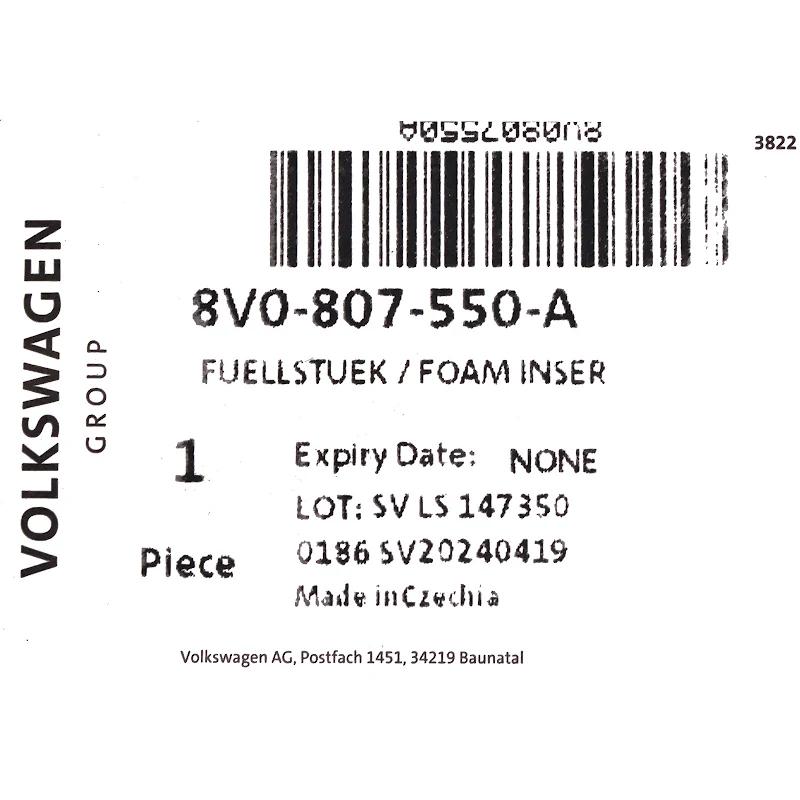 Front VAG - 8V0807550A - FÜLLSTUCK