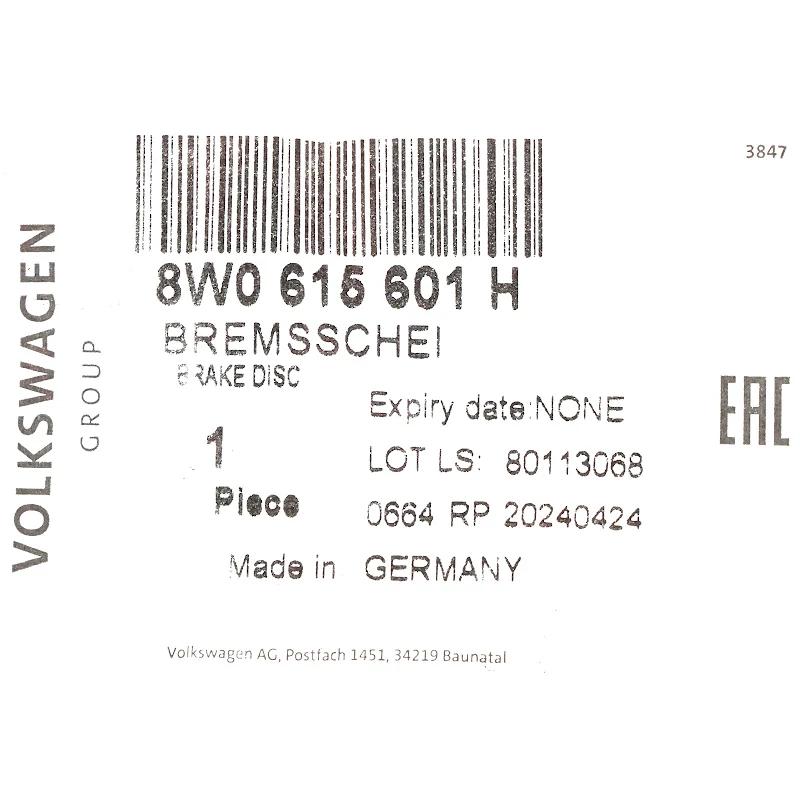 Front VAG - BRAKE DISC - 8W0615601H