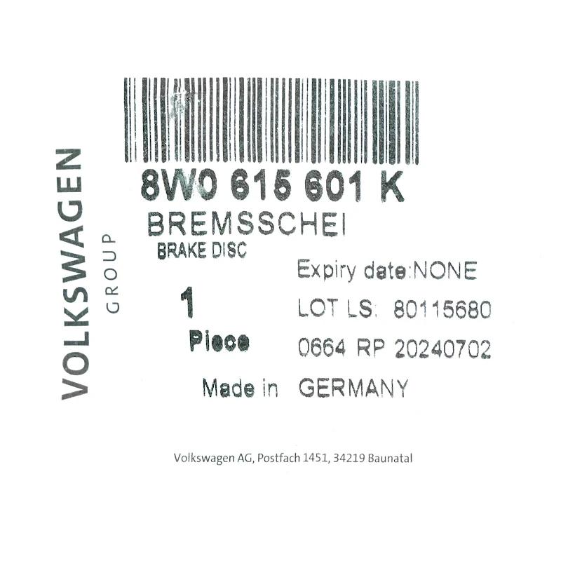 Front VAG - BRAKE DISC - 8W0615601K