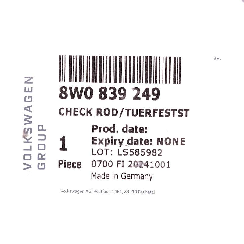 Front VAG - 8W0839249 - TÜRHALTER