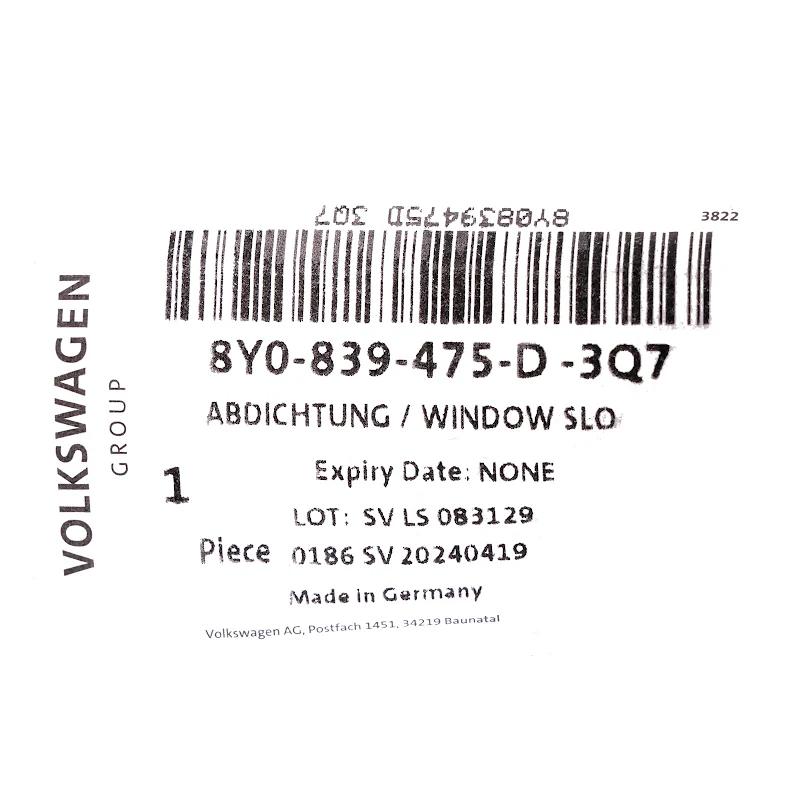 Front VAG - AFDICHTING - 8Y0839475D3Q7