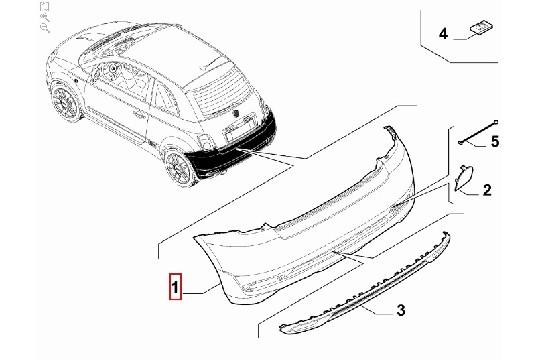 undefined FIAT GROUP - ACHTERBUMPER 500 GT (MET PDC) - 50290191 