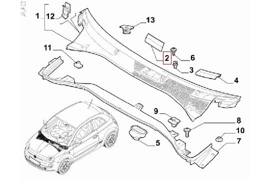 undefined FIAT GROUP - FIAT 500/ ABARTH 500, PLUG/ CLIP ORIGINEEL PER STUK - 735452711 