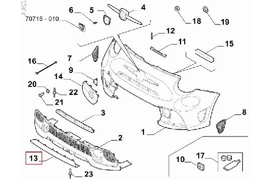undefined FIAT GROUP - 500/ 595 ABARTH VANAF 2016, STRIP SIERLIJST IN PRIMER ORIGINEEL - 735652289 