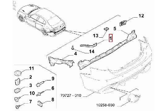 undefined FIAT GROUP - ALFA ROMEO GIULIA, BUMPERSTEUNTJE LINKSACHTER ORIGINEEL - 50538710 