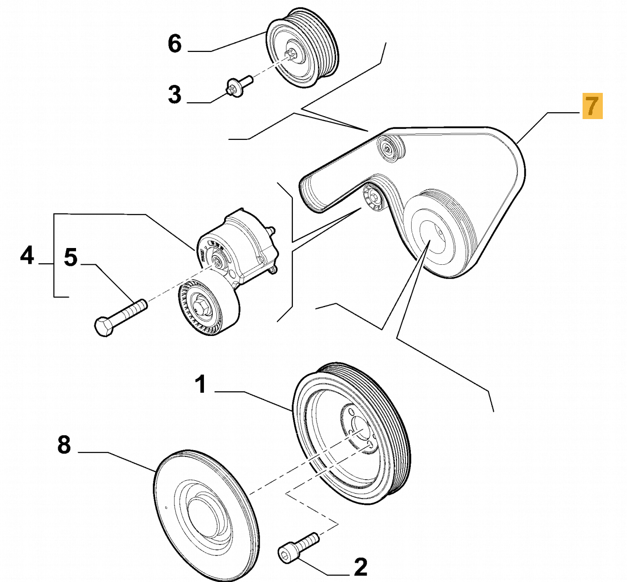 undefined FIAT GROUP - ALFA ROMEO 2.2 JTDM, MULTIRIEM ORIGINEEL - 55267018 