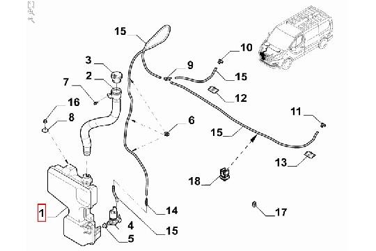 FIAT GROUP - RESERVOIR RUITENSPROEIERVLOEISTOF - 6000618110