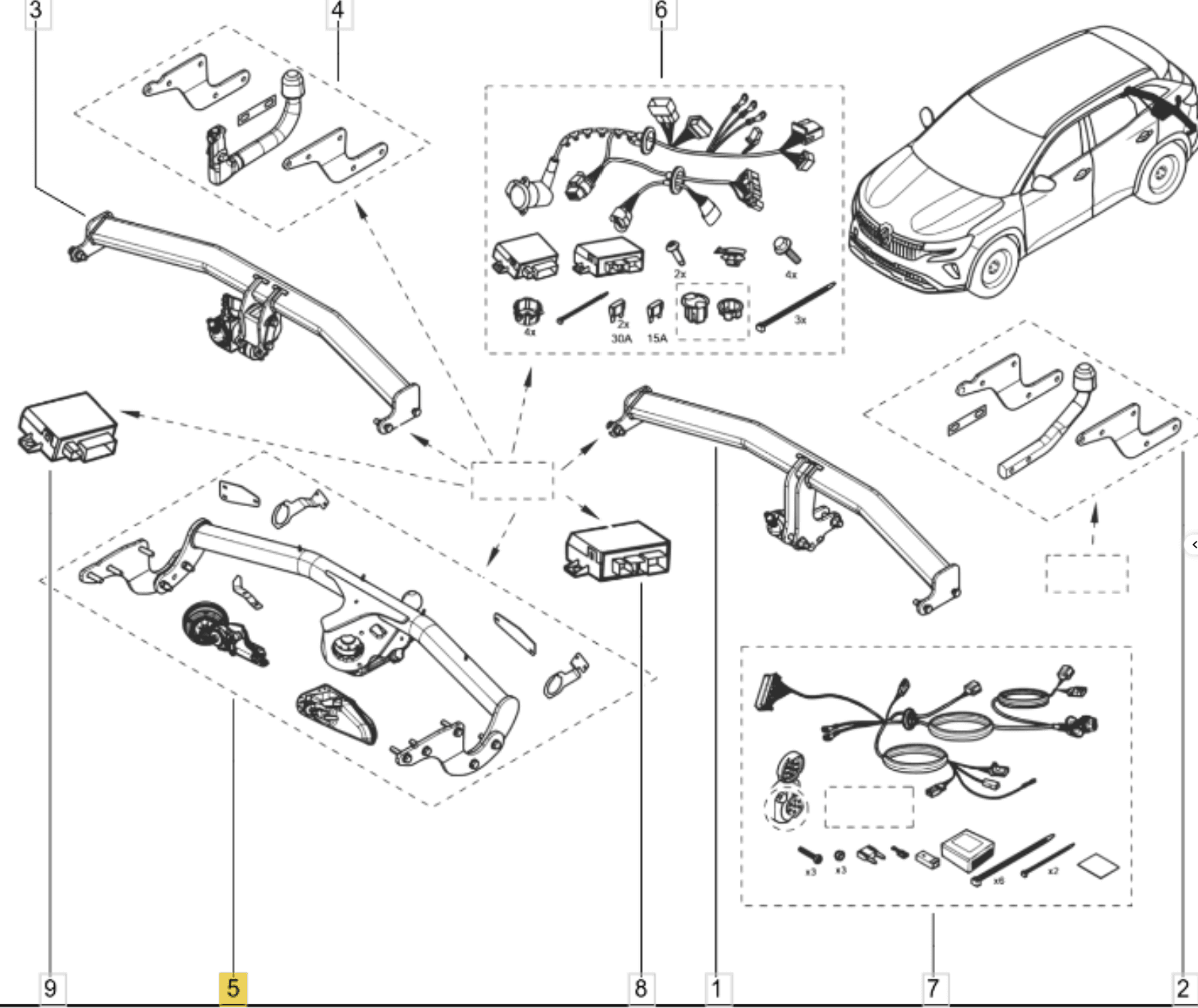 RENAULT DACIA - 511D28728R - KIT ELEKTRISCH EINKLAPPBARE ANHÄNGEKUPPLUNG SPP