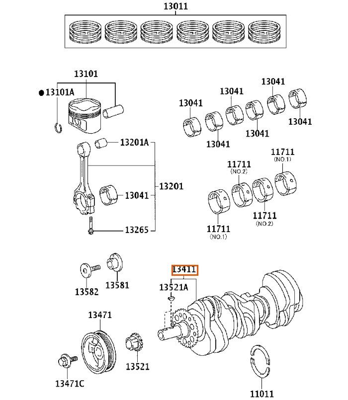 TOYOTA - SOUS ENSEMBLE VILEBREQUIN - 1340131040