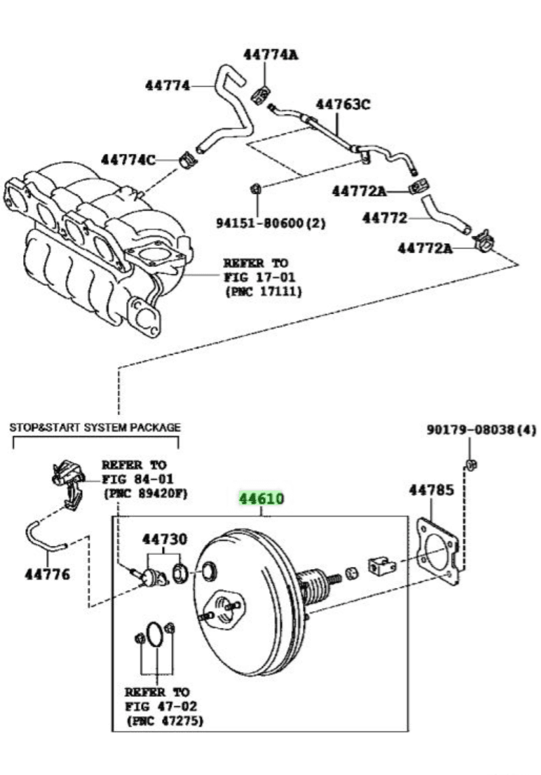 TOYOTA - ENSEMBLE SERVOFREIN - 4461009630