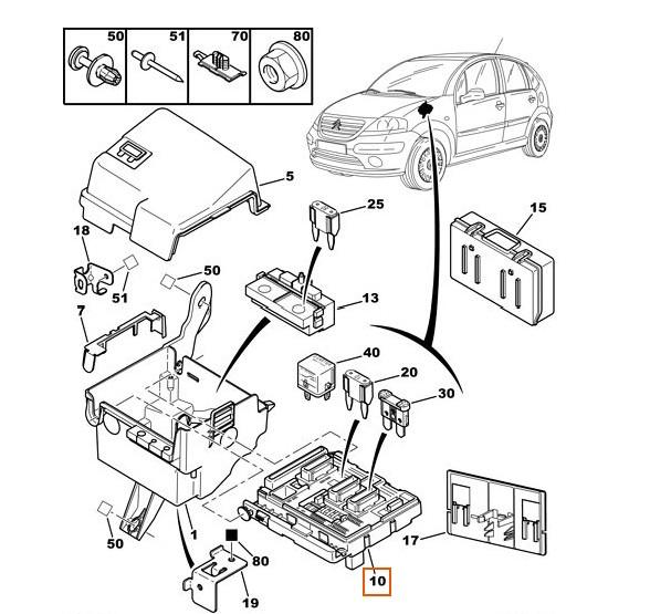 PSA - BOÎTE À FUSIBLES COMPARTIMENT MOTEUR - 6500Y1