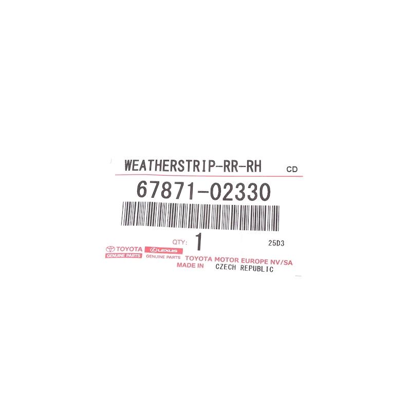 Front TOYOTA - AFDICHTRUBBER - 6787102330